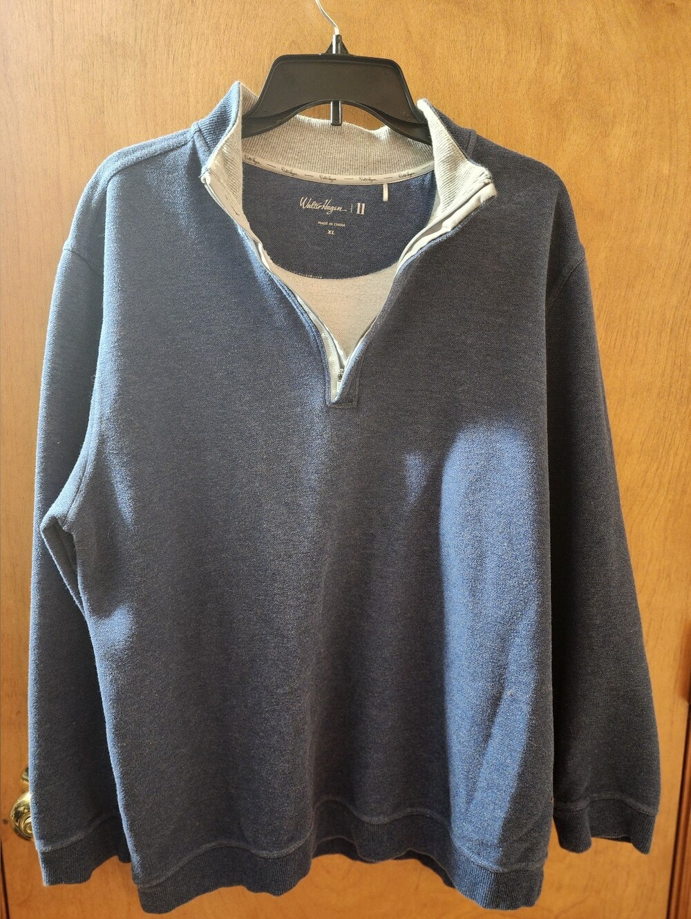 Walter Hagen II Majors Mens Blue 1/4 Zip Pullover Golf Sweater Size XL